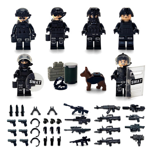 Juego De Bloques De Construcción Militares De La Policía Swa