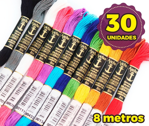 30 Linhas Meada P/ Bordar Anchor Mouliné - Escolha As Cores