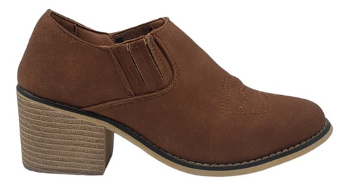 Zapato Café Gamuza Mujer Z1-rc17382