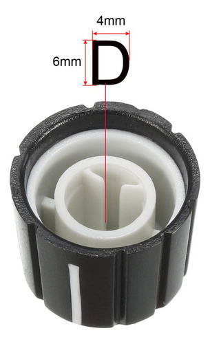 20 Perilla Giratoria Potenciómetro Giratorio Perilla Negro