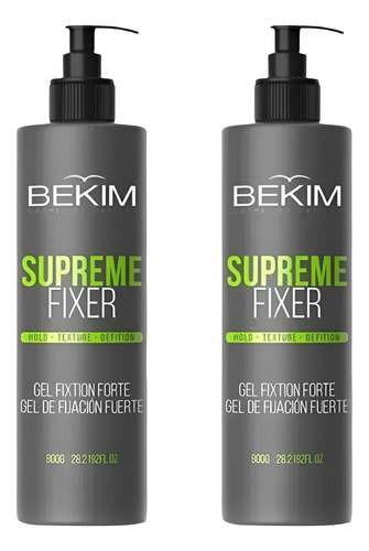 2 Gel Fijador Fuerte Supreme Fixer X 800grs Bekim