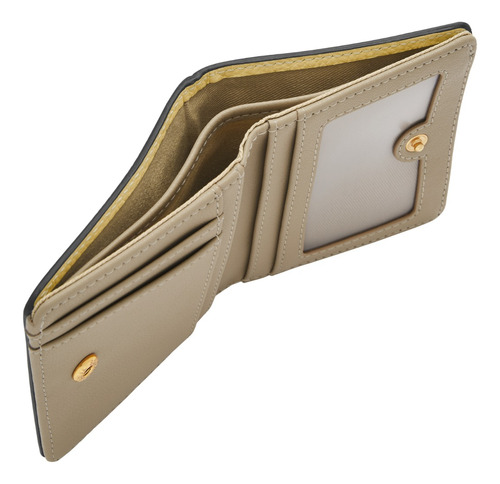 Cartera Plegable Mujer Fossil Logan De Piel Amarillo