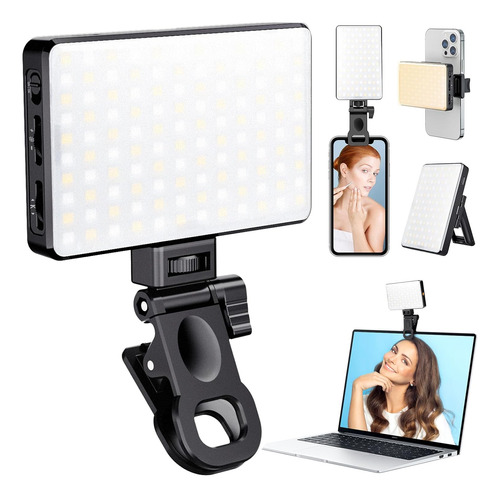 120 Led Selfie Light, Phone Light Clip, 3000mah Portable Rec