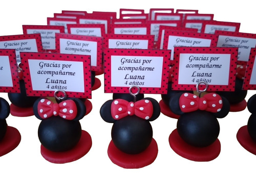 10 Souvenir Minnie Y Mickey Porcelana Fria Con Foto