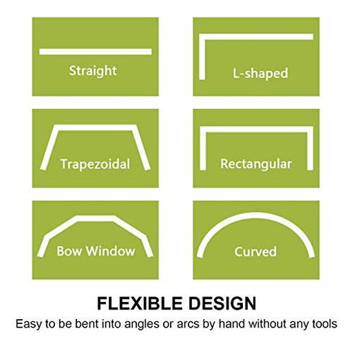 Kxlife Riel De Techo De Cortina Flexible, Riel De Techo Curv