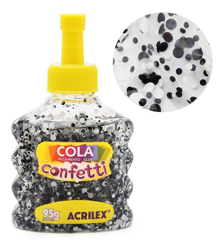 Cola Confetti Acrilex R.02495 95g Colagens Decorar Brilho Cor 223- Espacial