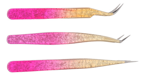 Pinça De Unhas Retas, 3 Peças, Pinça Artística, Curva De Aço