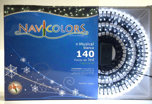 Serie Navideña Musical 140 Luces Led Blanca