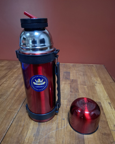 Termo Acero Inoxidable 1,2 Litros Con Pico Cebador Sin Usar! Bordó (Usado)