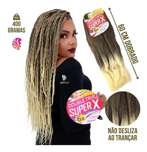 Jumbo Super X Cabelo Para Tranças Jumbão Box Braids Pacote 400 Gr