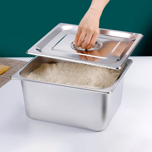 Recipiente De Comida Tipo Buffet Con Tapa, Bandeja De Acero