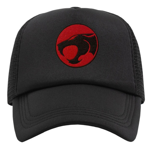 Gorra Gorro Trucker Red Logo Thundercats Negro Ajustable