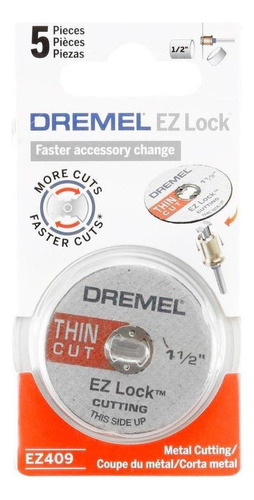 Disco De Corte Dremel Ez Lock Ez409 Com 5 Peças Cor Cinza