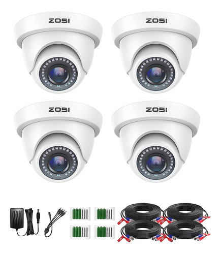 Zosi Paquete De 4 Cámaras De Seguridad De 2.0mp Hd 1080p Kit