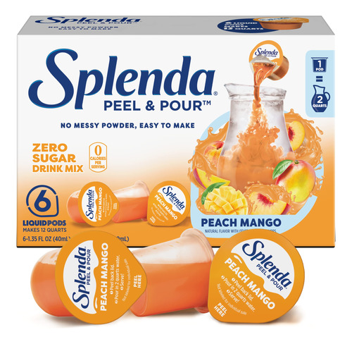 Splenda Peel And Pour - Mezcla De Bebida Sin Calorias, Conce