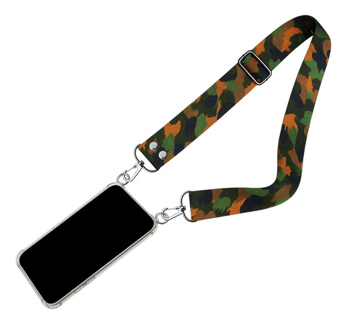 Para Todos Los Iphone 13 Correa Colgante + Funda Reforzada Camuflada Iphone 13