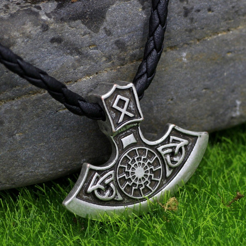 Colar Viking Machado De Batalha Seriado Vikings Dinamarquês