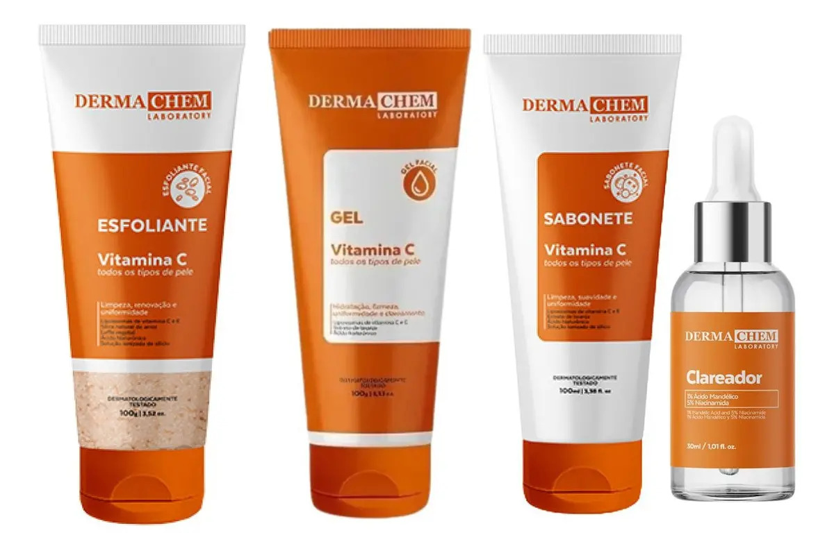 Kit Skincare Dermachem Anti Idade Clareador Melasma