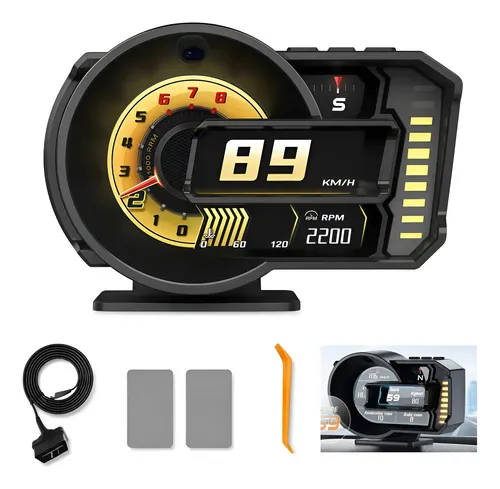 A590s Obd2 Hud Gps Velocímetro Consumo Combustible Auto Preto