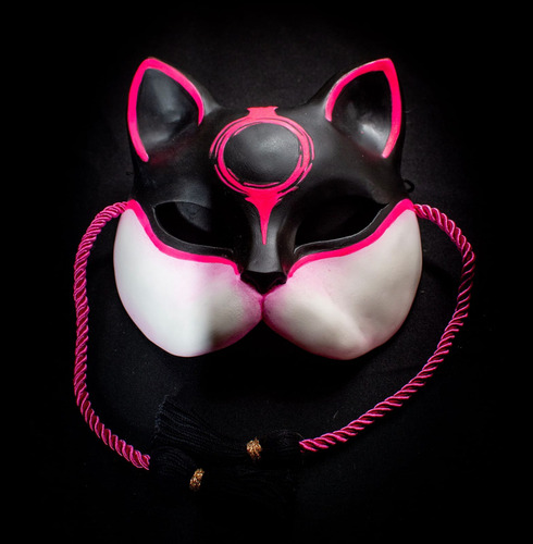 Máscara Sculpture Mask Neko Gato Decorativa
