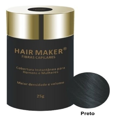 Hair Maker Fibras Capilares 25 Gramas - Preto