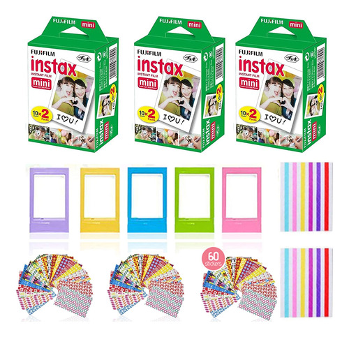 Instax Mini Instant Film (paquete De 3, 60 Hojas) 5 Mar...