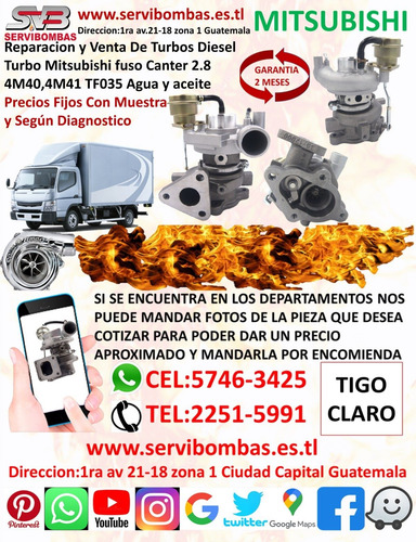 Venta De Turbos Mitsubishi Nativa 4m40,4m41 2.8,3.2 Tf035