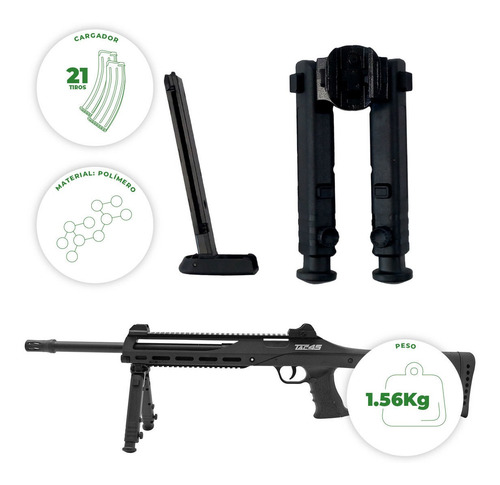 Imagen 3 de 11 de Rifle Asg Co2 Tac Bb Acero 4.5mm Semiauto A Gas