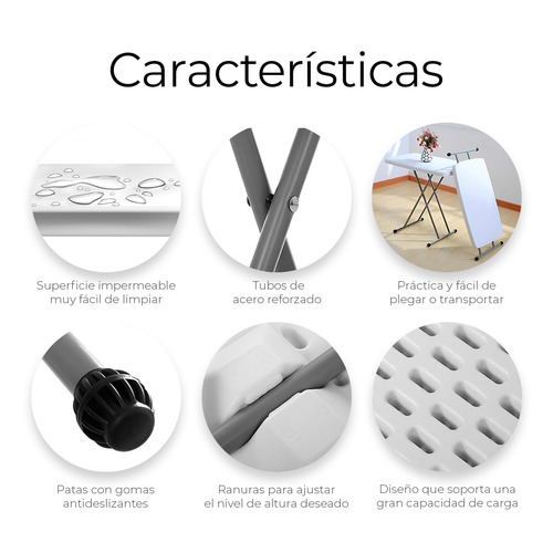 Mesa De Servicio Chica Plegable 8 Elevaciones 76cm X 50cm Blanco