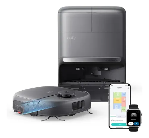 Robô Aspirador e Passa Pano Anker eufy C28 Rolo HydroJet Autolimp...