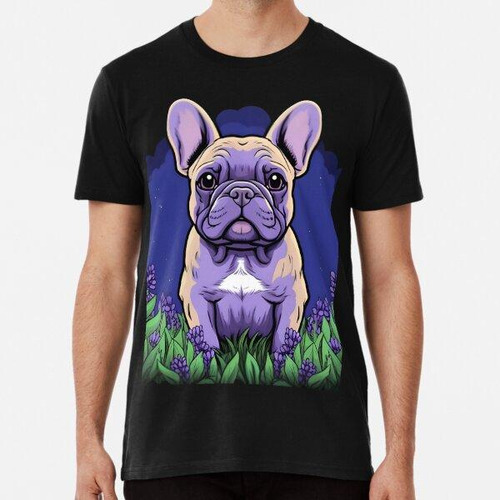 Remera Cachorro De Bulldog Francés En Campo De Lavanda Algod