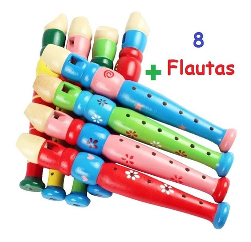 Flautas Madera Juguete Didáctico Juguete Madera Pack 8 Unid