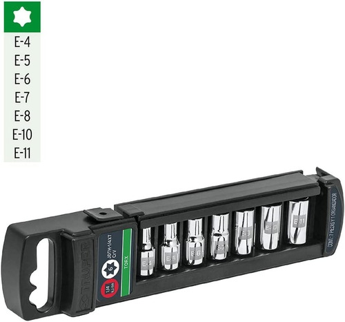 Juego De 7 Dados Torx 1/4'' Cromo Vanadio E4 Al E11 Truper