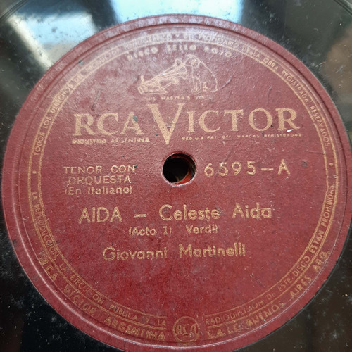 Pasta Giovanni Martinelli Aida Boheme Rca Victor Tc56