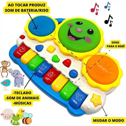 Piano Infantil Musical Teclado Bebê Com Som Luz Brinquedo