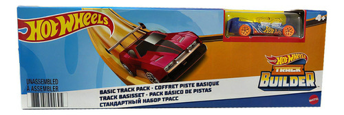 Hot Wheels Track Builder Tramos Auto Gvg13 - Giro Didactico Color Rojo