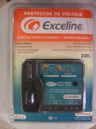 Protector De Voltaje Exceline 110v Alta Carga Mod Gsm R120b