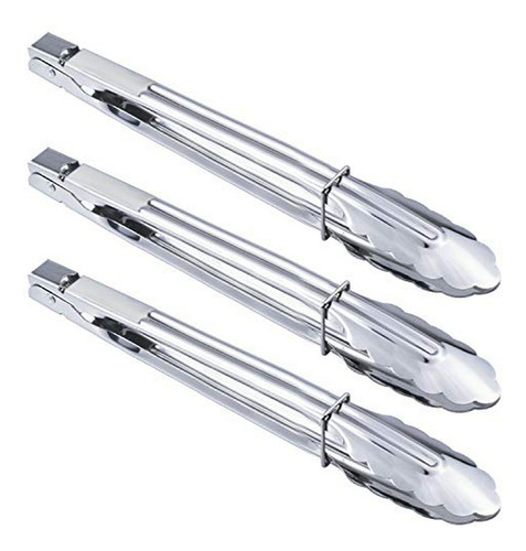 Pinzas Cocina Acero Inoxidable (12 Pulgadas, 3 Piezas)