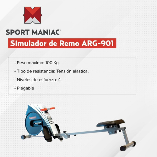 Imagen 2 de 4 de Simulador De Remo Randers Arg-901 Sport Maniac