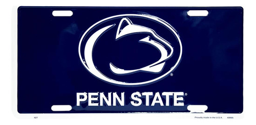 Placa De Automóvil Troquelada  Penn State  (fondo Azul...