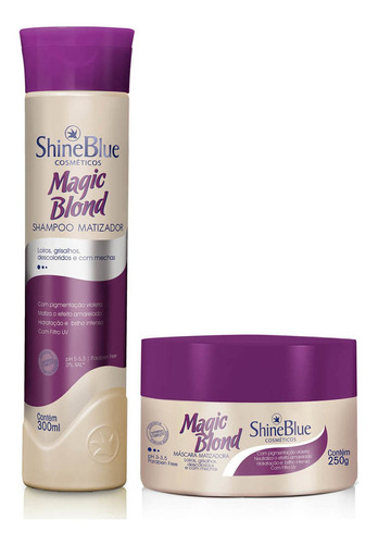 Kit Magic Blond Shine Blue Shampoo Máscara