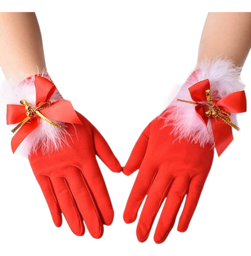 Guantes Navideños Femeninos Rojos