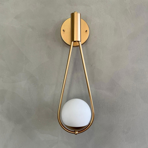 Kit 03 Arandela Dourado Gota Em Aluminio Com Globo Fosco 12cm Soquete G9 Tensao Bivolt 110v/220v