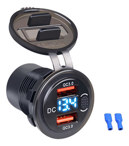 Cargador De Coche Usb Dual Qc3.0 De Carga Rápida Con Botón S