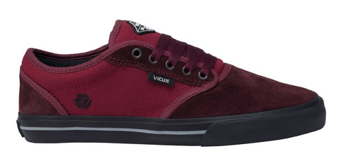 Zapatillas Vicus Folk Gamuza/lona Bordo Suela Negra