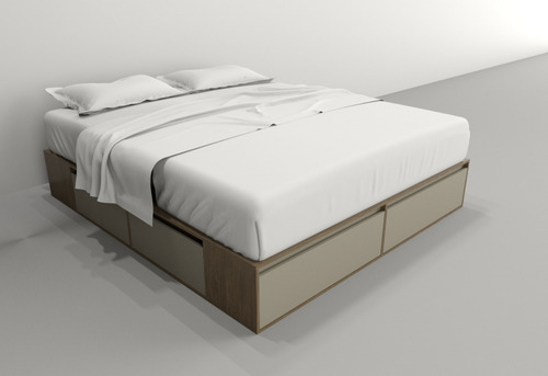Imagen 2 de 10 de Box De Cama Con Cajonera + Zapatero Base Somier 1,80/ 2,00 M