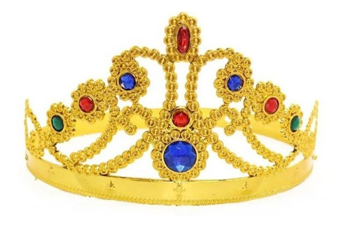 Corona Dorada Princesa Reina Plástica Ajustable  X 1 Unidad