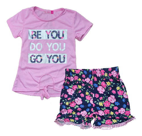 Conjunto Playera Para Niñas 2 Piezas Verano 1