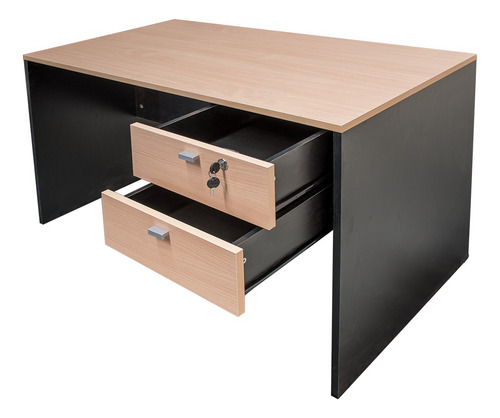 Escritorio Platinum 502 melamina de 1.2m x 0.74m x 0.7m haya y negro