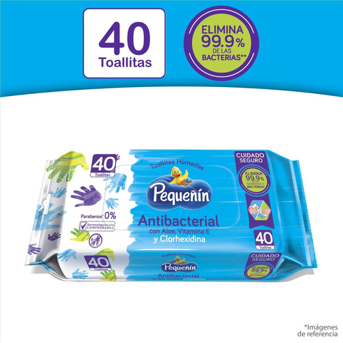 Toallitas Húmedas Pequeñín Antibacterial X40 Und